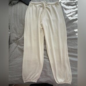 Aerie Cream Fleece Joggers